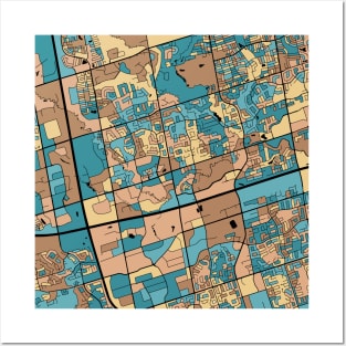 Markham Map Pattern in Mid Century Pastel Posters and Art